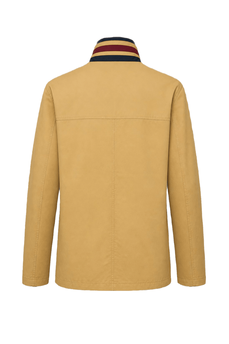 1980s Tan Cotton Blend Jacket - Back View