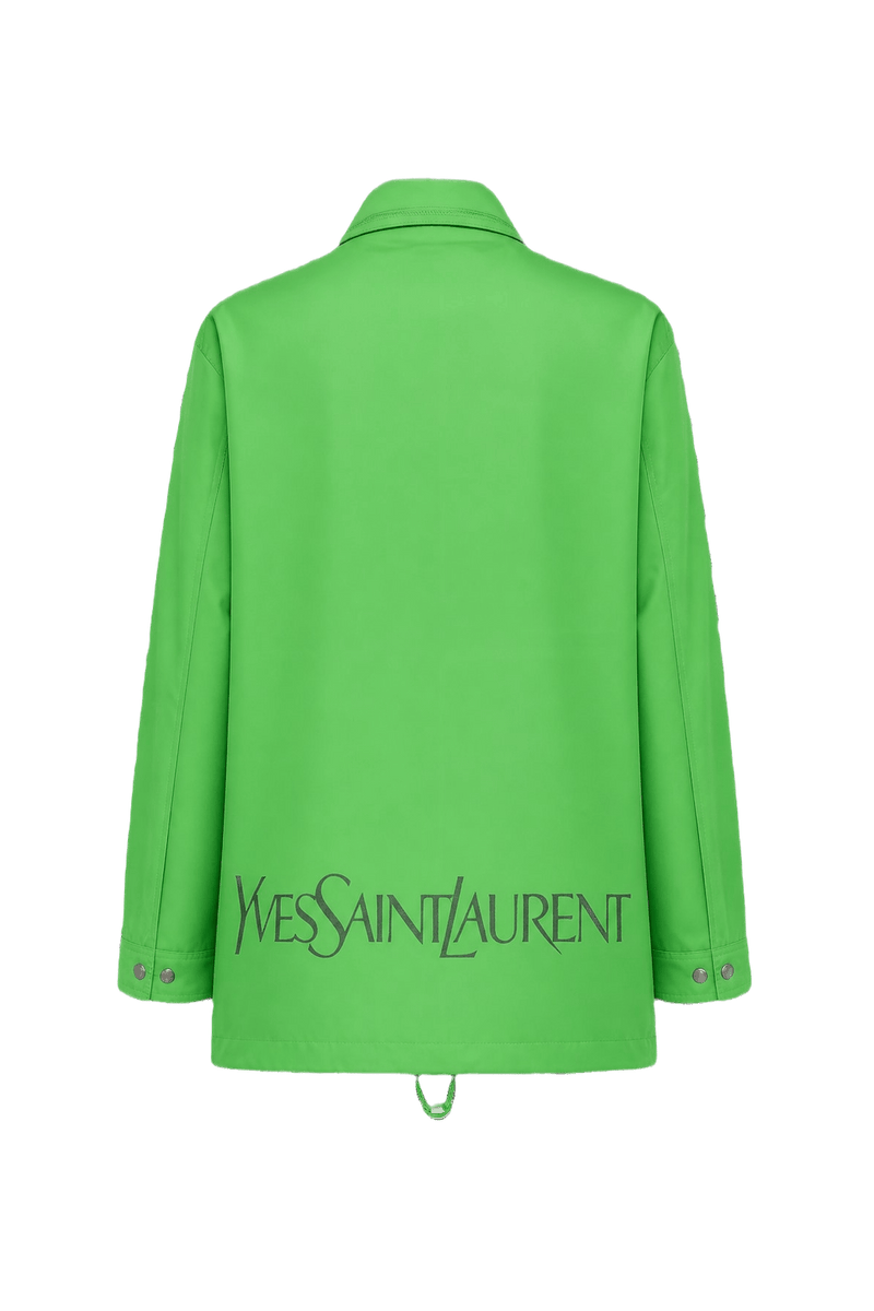 1990s Lime Green Synthetic Blend Jacket - Back View