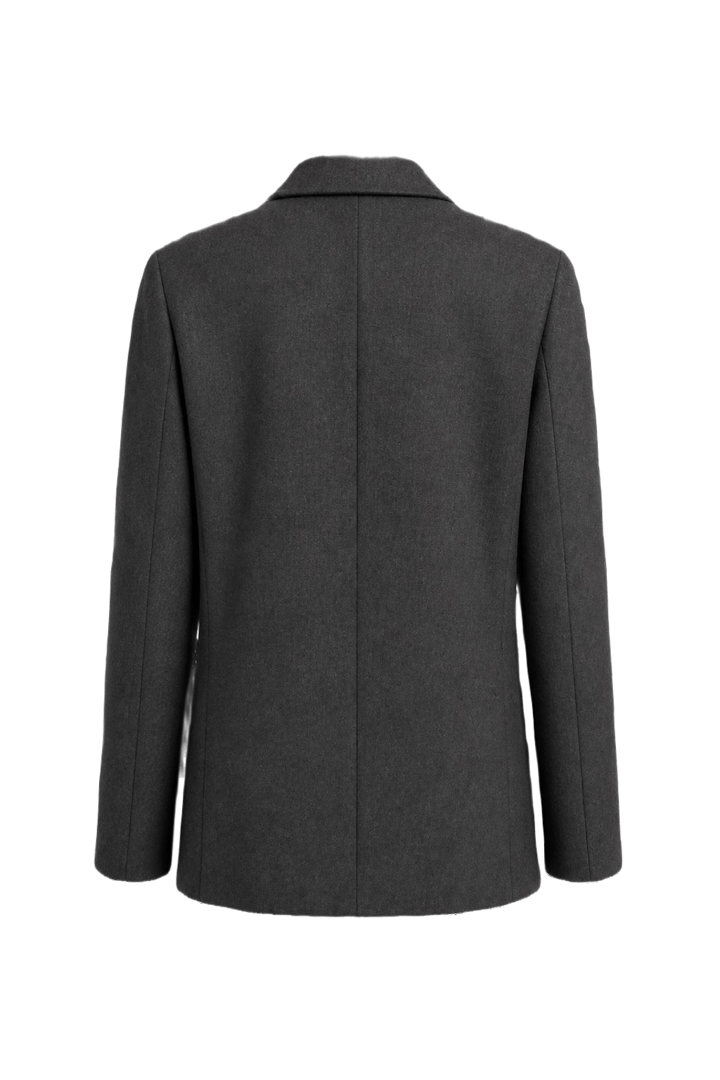 1980s Charcoal Grey Wool Blend Blazer - Back View