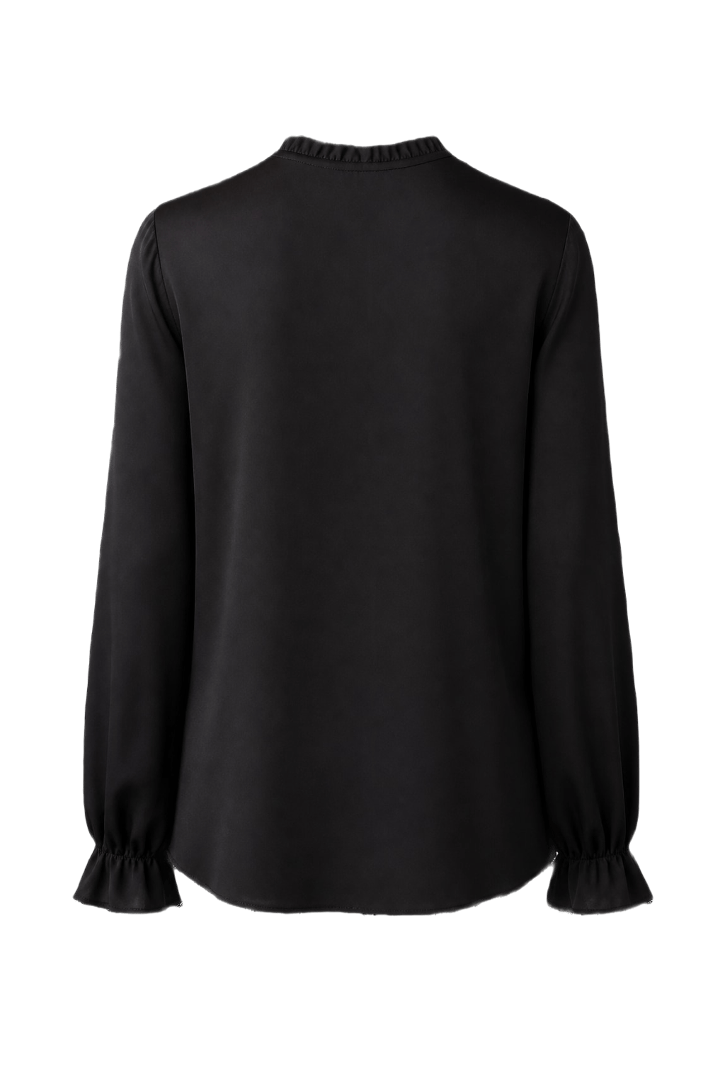 1980s Black Synthetic Blend Blouse - Back View