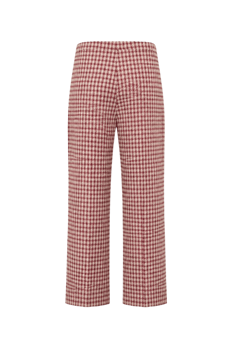 1970s Red Wool Blend Trousers - Back View