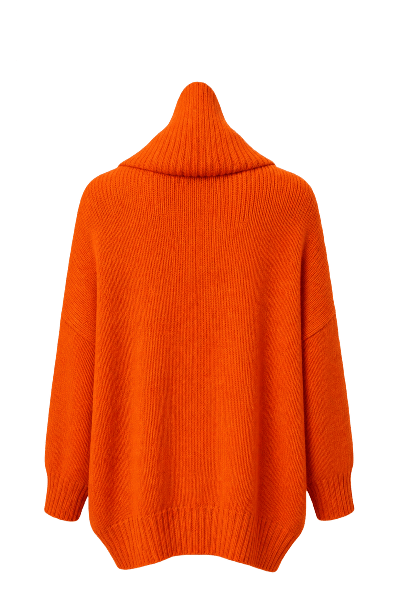 1990s Orange Wool Blend Sweater - Back View