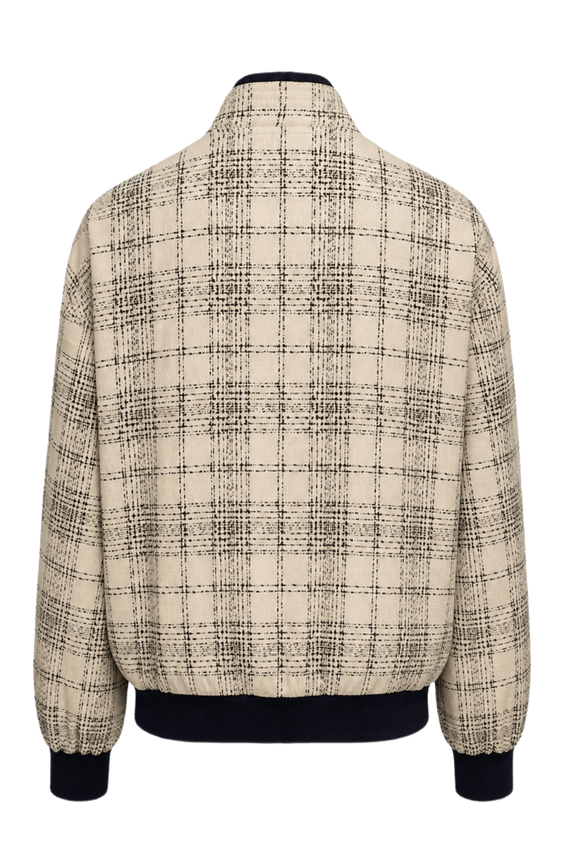 1980s Beige Wool Blend Jacket - Back View