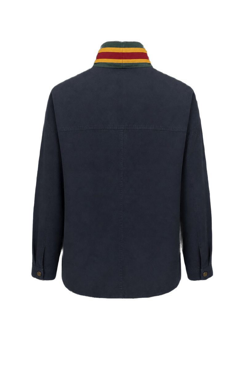 1980s Navy Blue Cotton Jacket - Back View