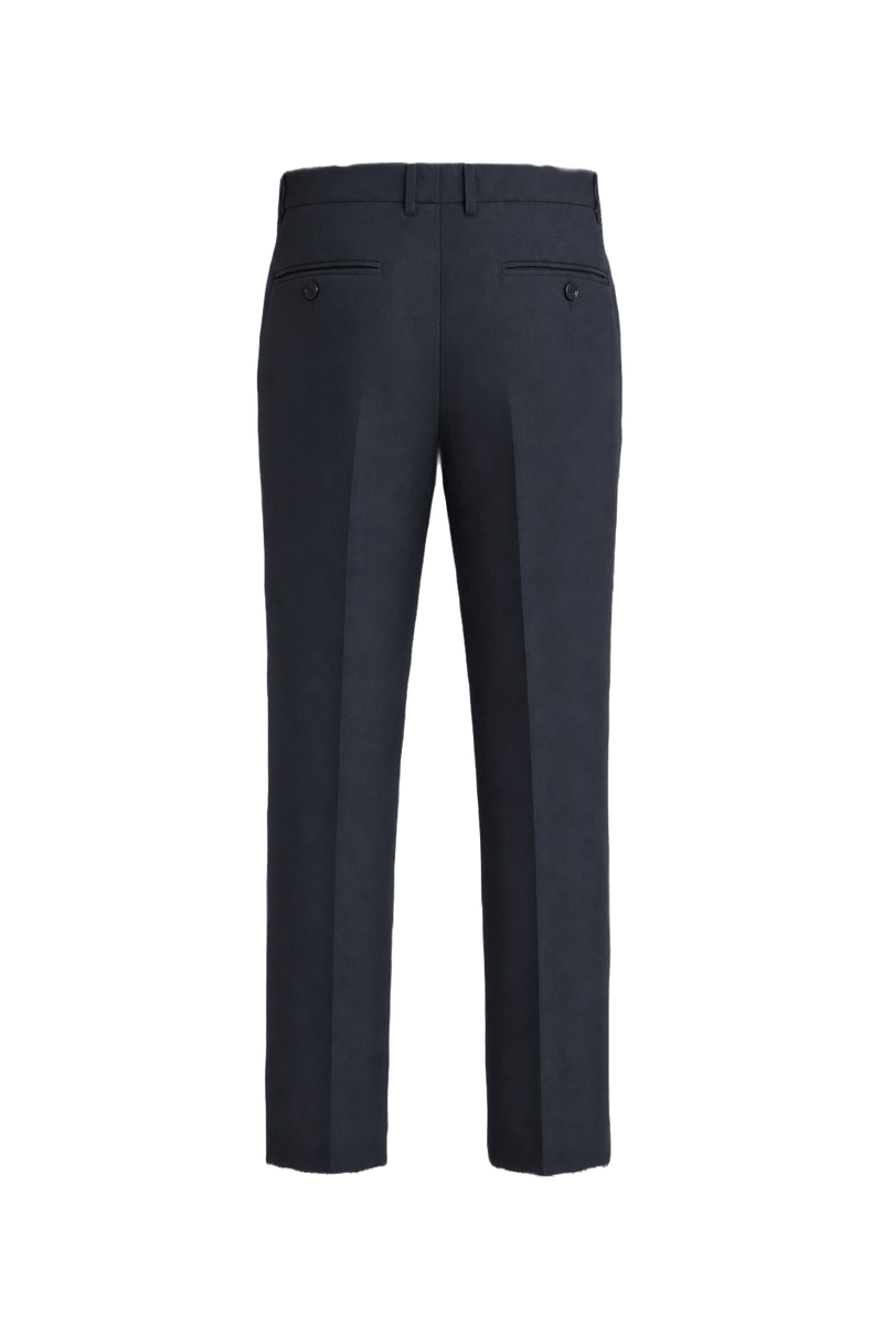 1980s Navy Wool Blend Trousers - Back View