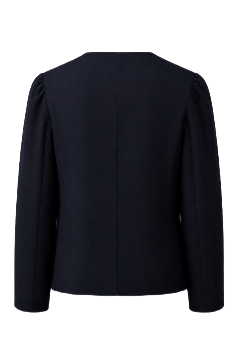 1970s Navy Blue Wool Blend Jacket - Back View