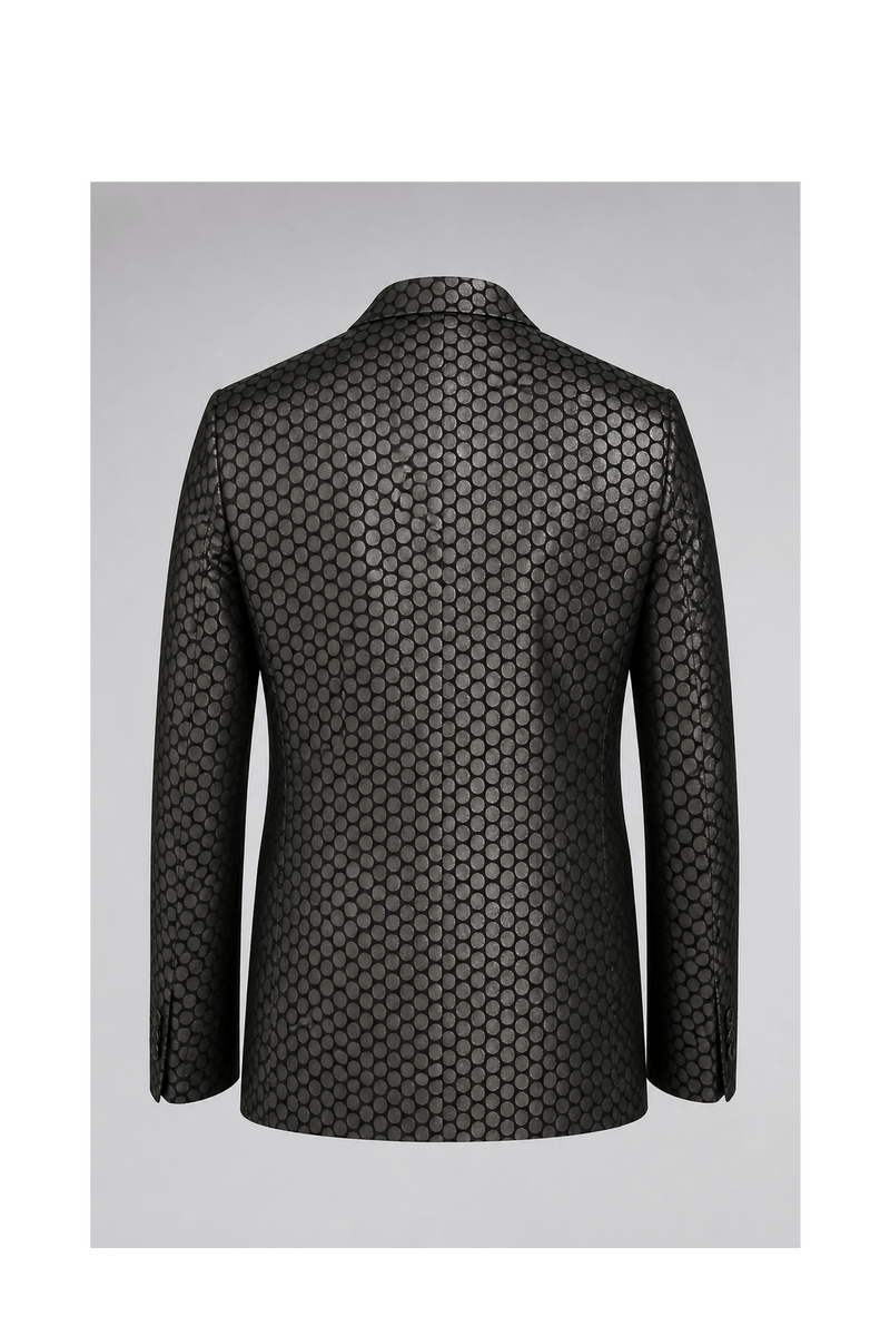 1980s Black Synthetic Blend Jacket - Back View