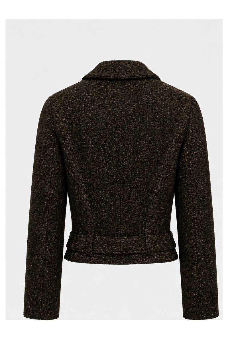 1950s Brown Wool Blend Jacket - Back View