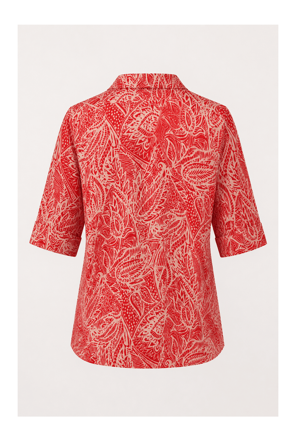 1980s Red Cotton Blouse - Back View