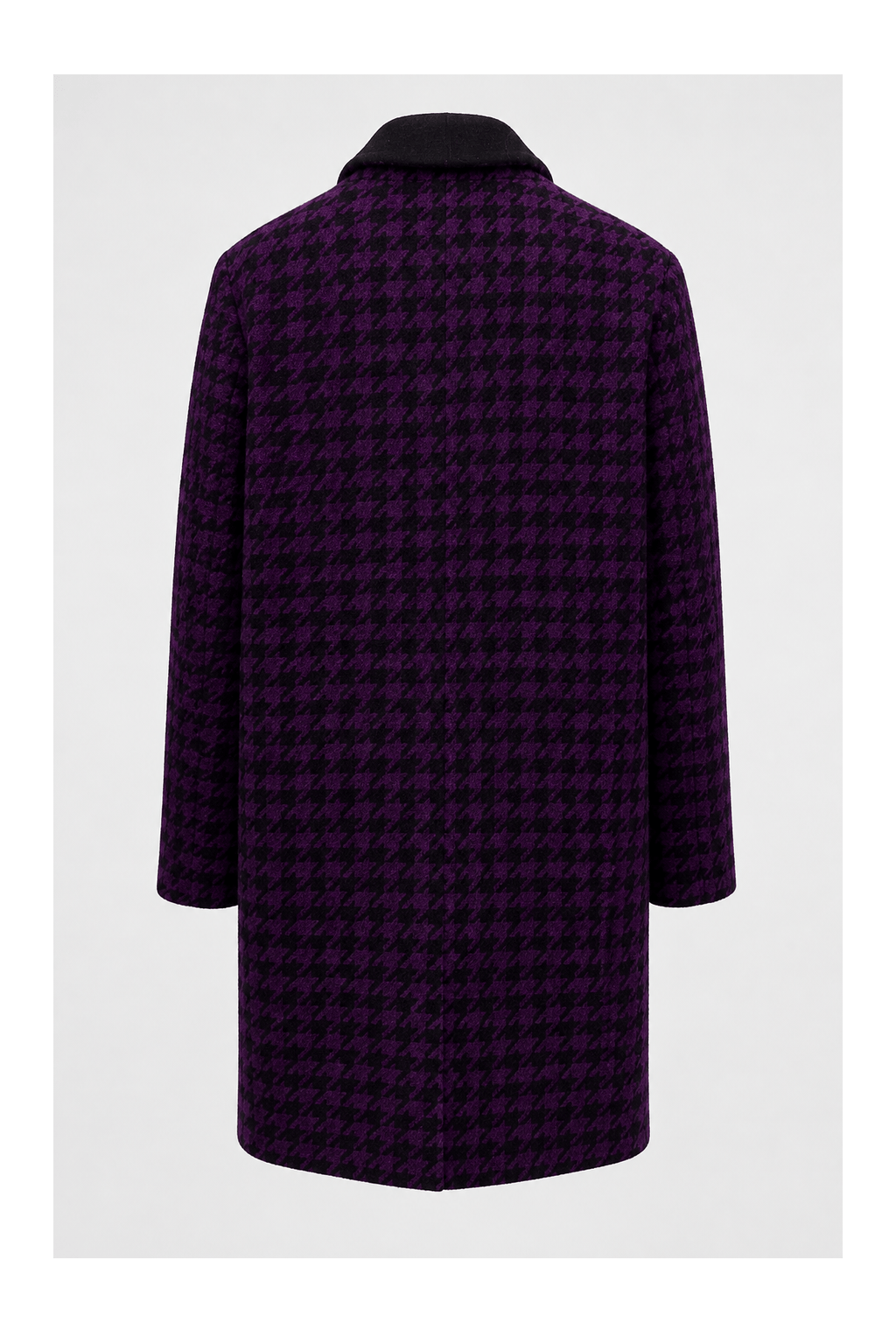 1990s Black Wool Blend Coat - Back View