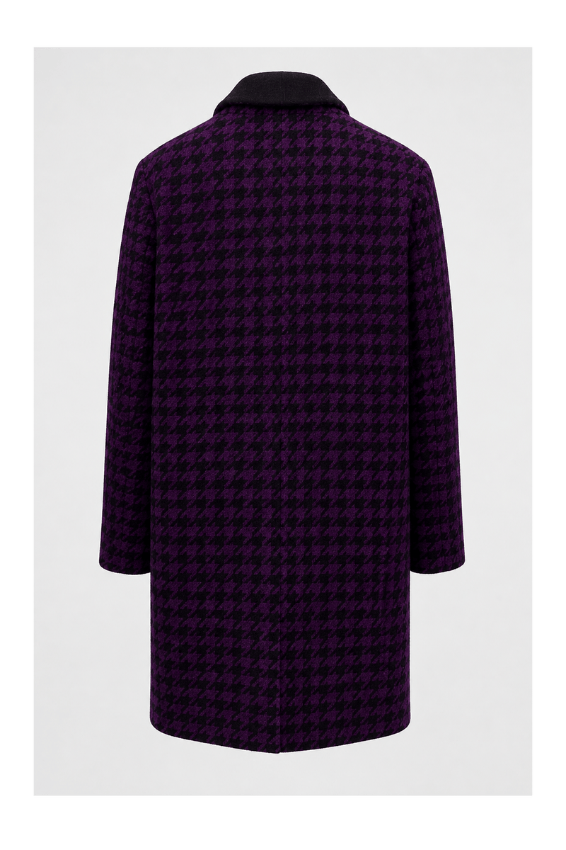 1990s Black Wool Blend Coat - Back View