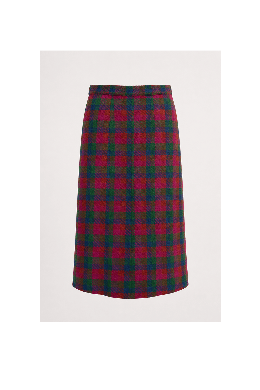 1970s Multicolor Wool Blend Skirt - Back View