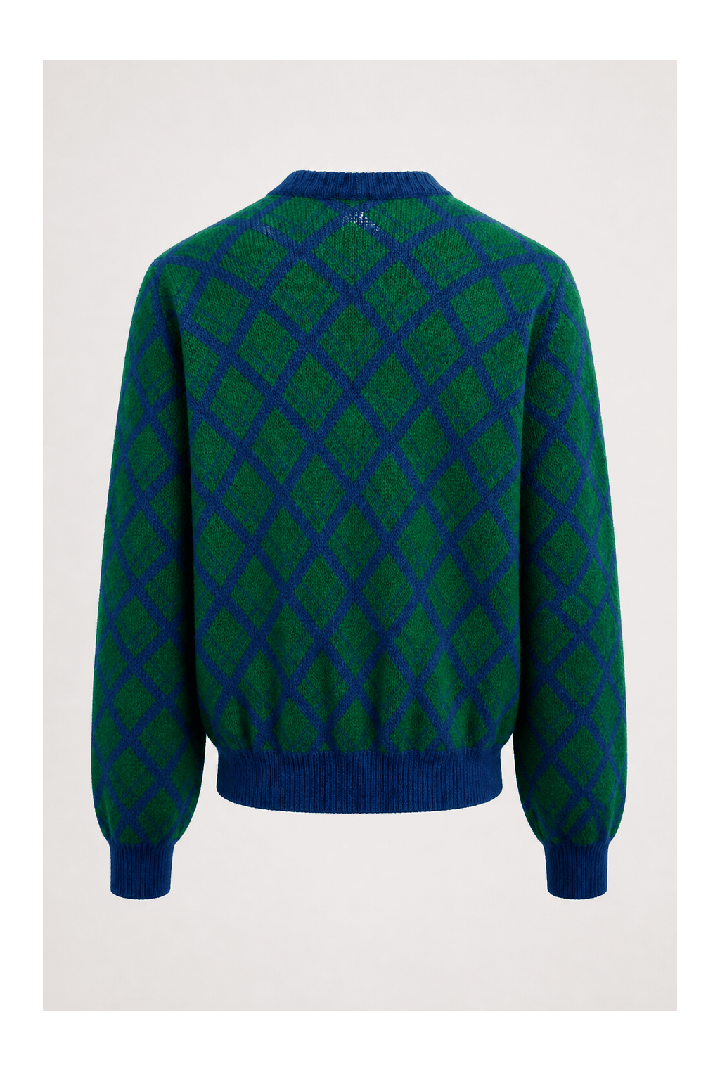 1950s Green Wool Blend Cardigan - Back View