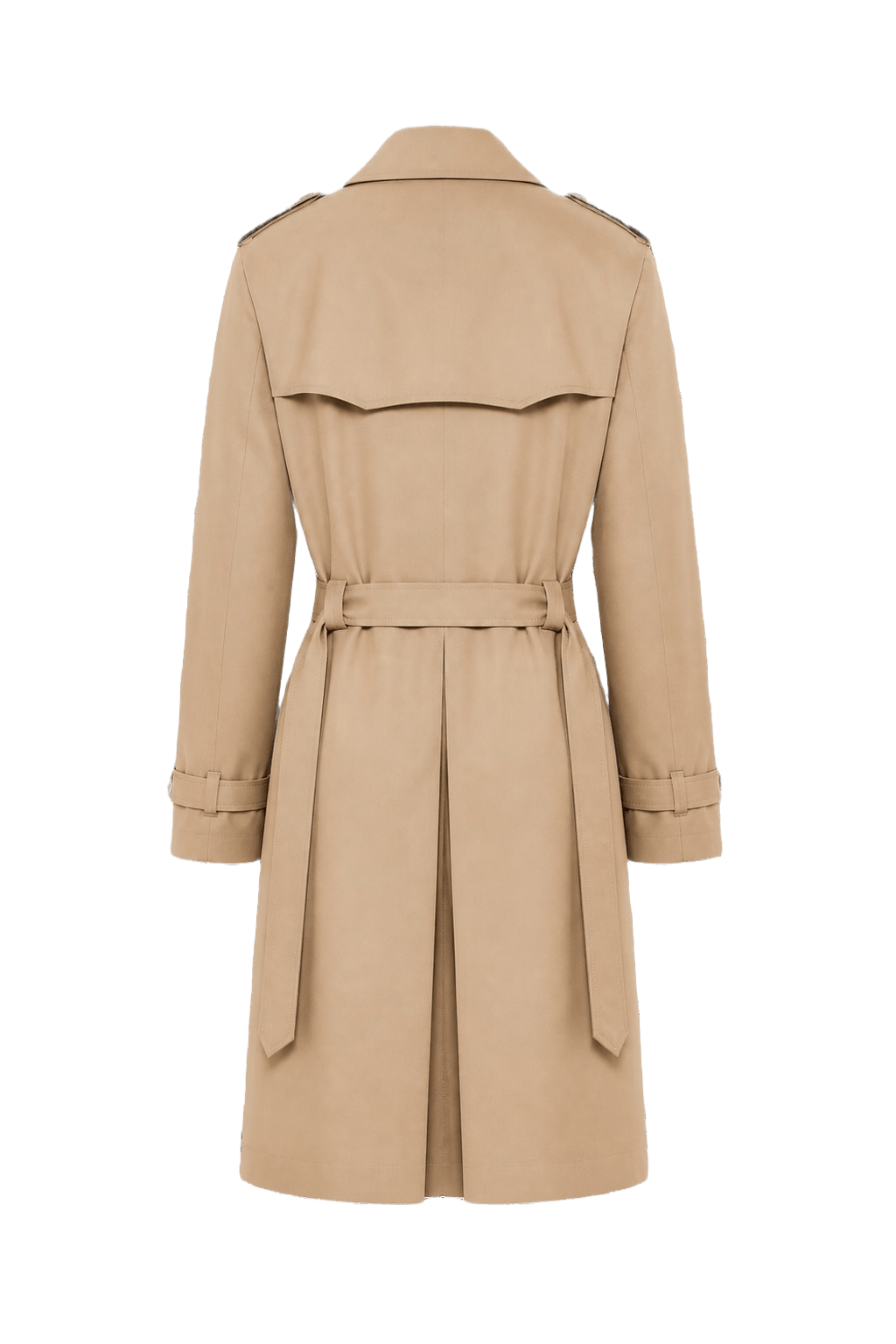 1980s Beige Cotton Blend Trench Coat - Back View