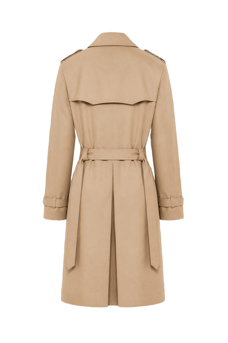 1980s Beige Cotton Blend Trench Coat - Back View