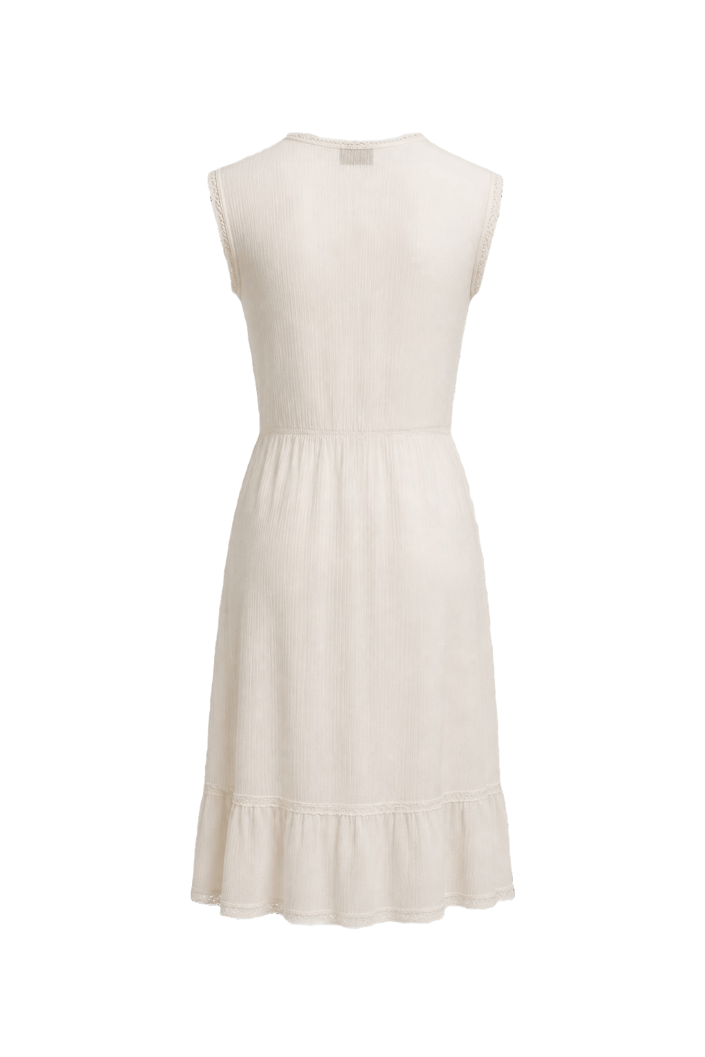 1970s Cream Cotton Blend Dress - Back View