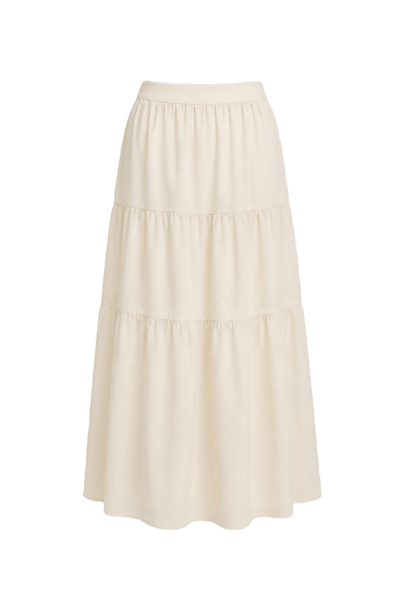 1970s Ivory Cotton Skirt - Back View
