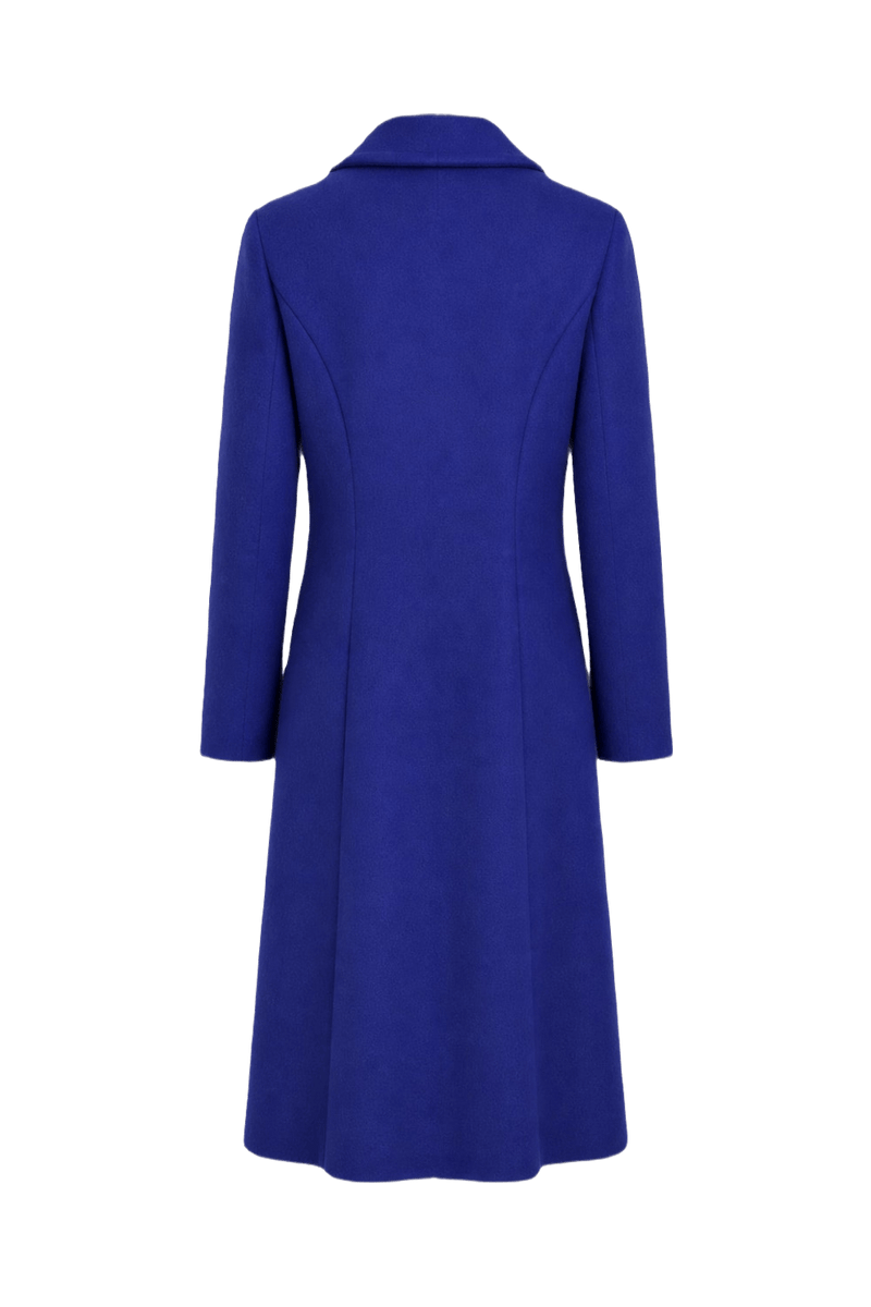 1980s Royal Blue Wool Coat - Back View