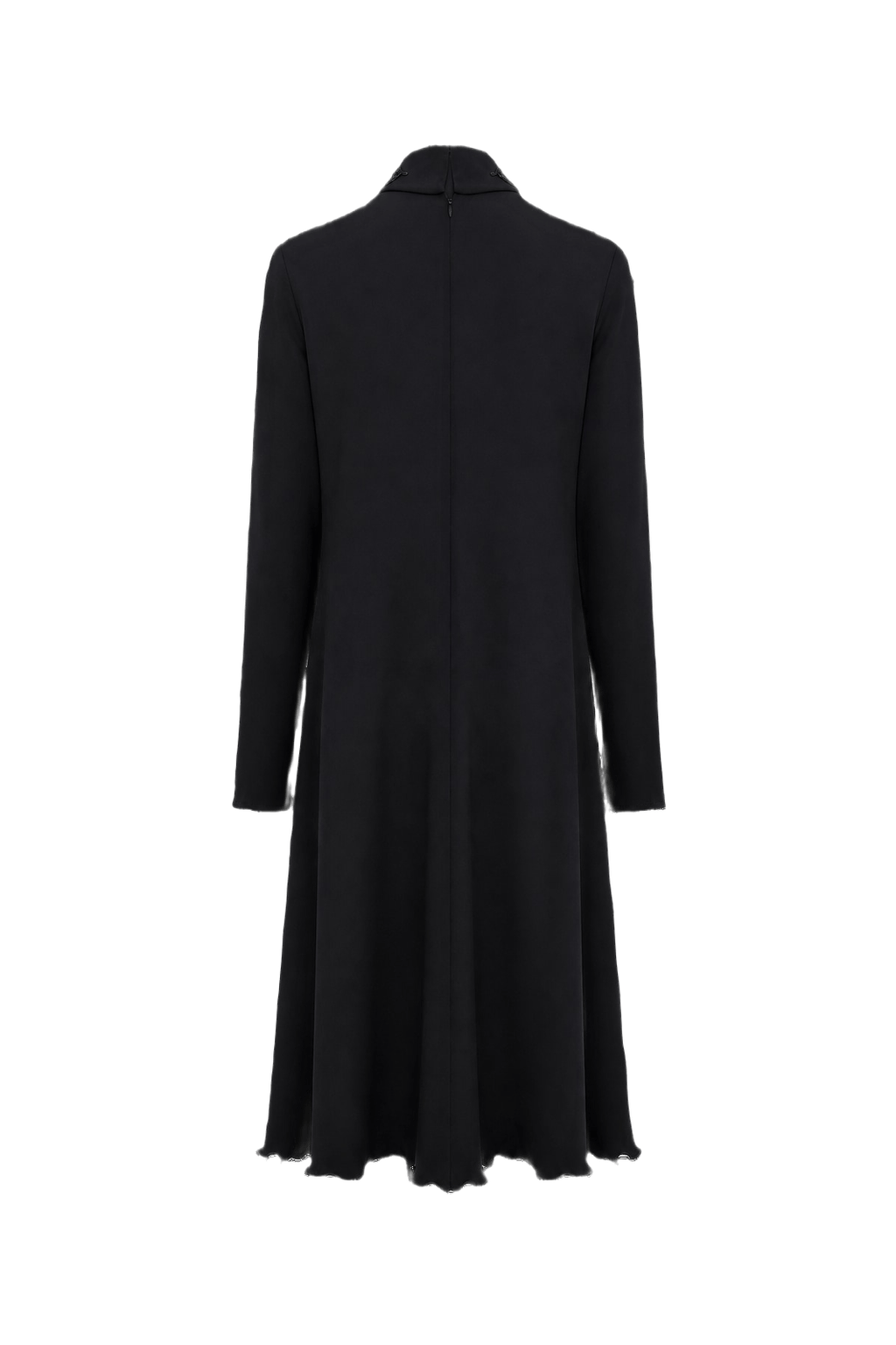 1980s Black Synthetic Blend Dress - Back View