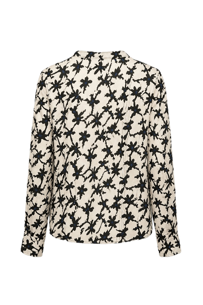 1980s Cream Synthetic Blend Blouse - Back View