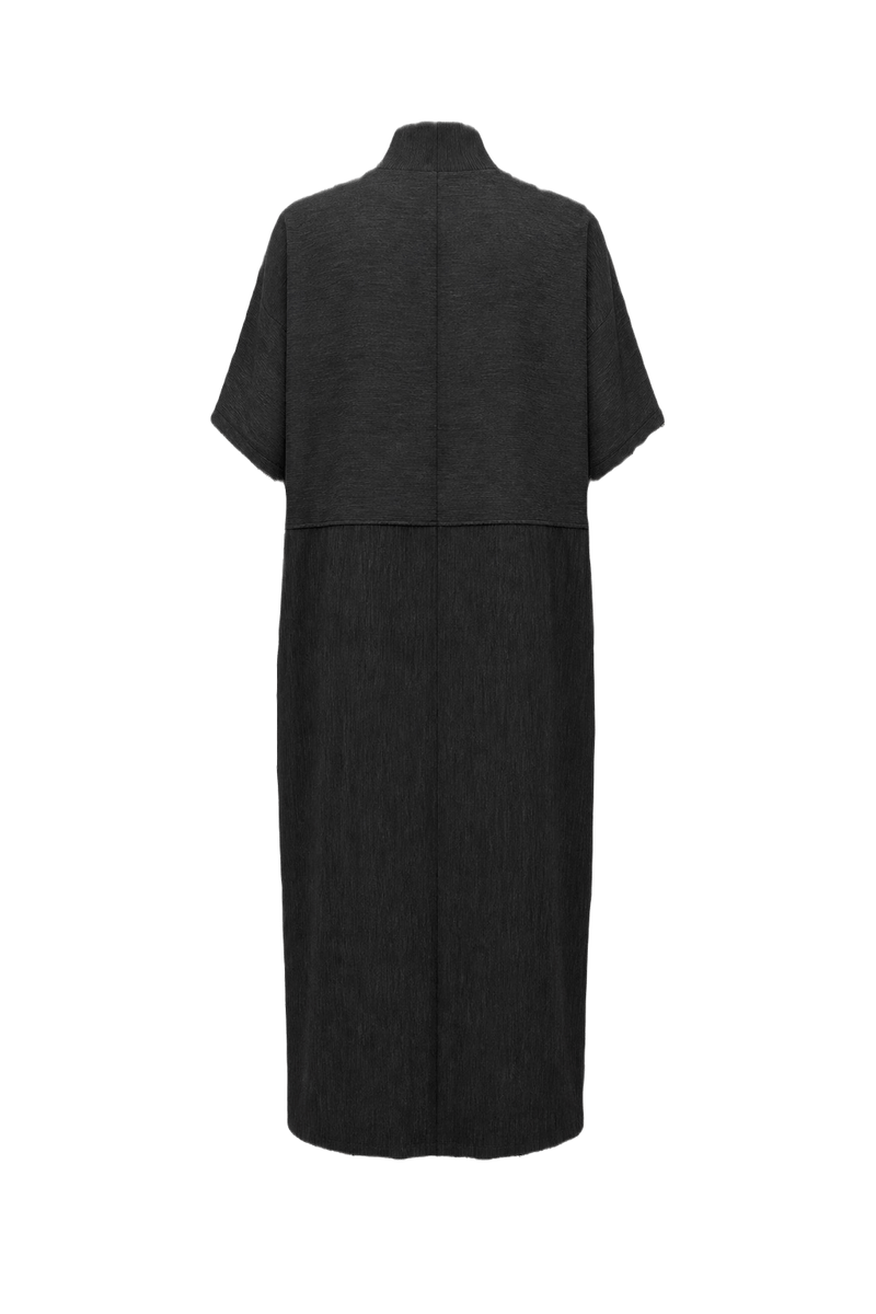 1980s Black Synthetic Blend Knit Dress - Back View
