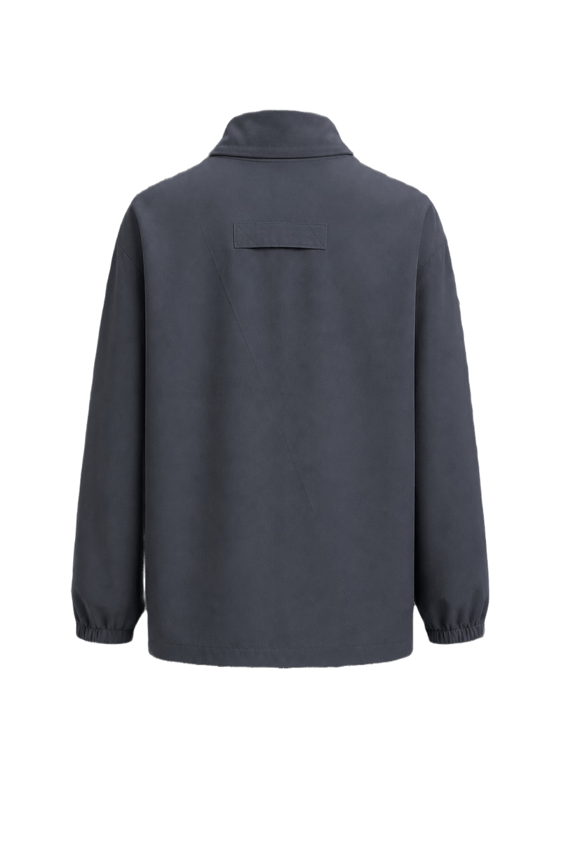 1980s Grey Synthetic Blend Jacket - Back View