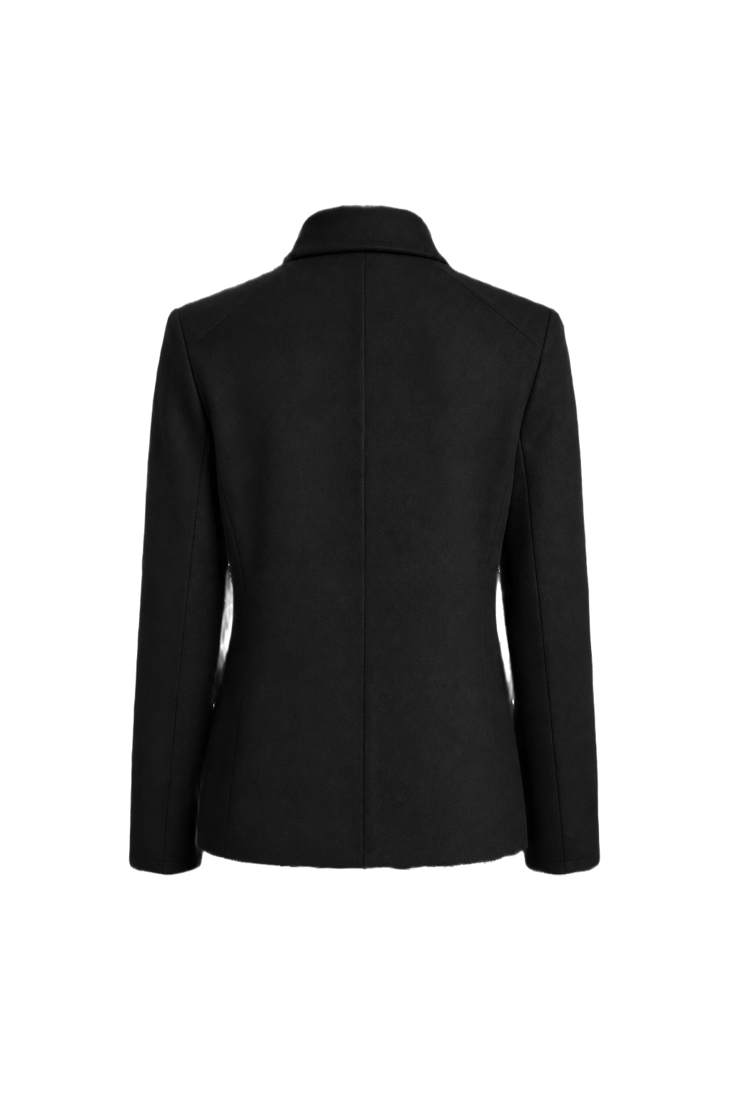 1970s Black Synthetic Blend Blazer - Back View