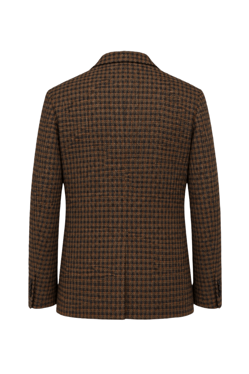 1980s Brown Wool Blend Blazer - Back View
