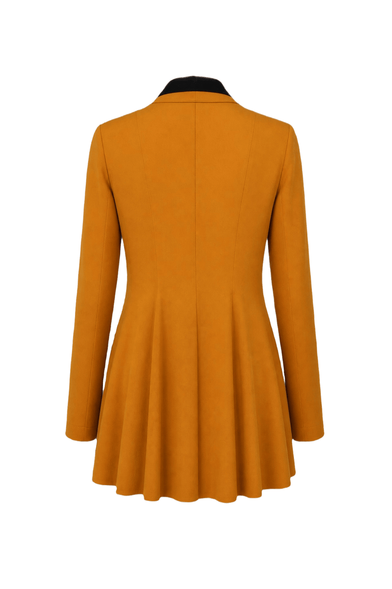 1980s Mustard Yellow Synthetic Blend Blazer - Back View
