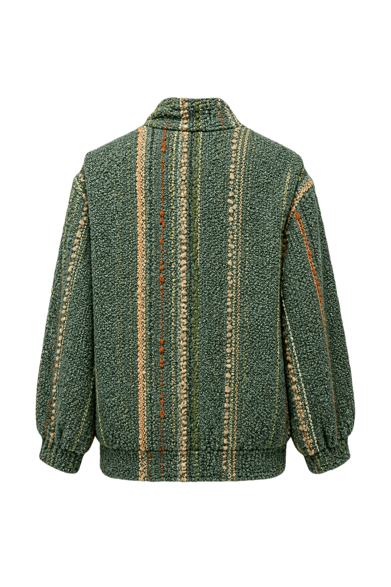 1990s Green Wool Blend Jacket - Back View