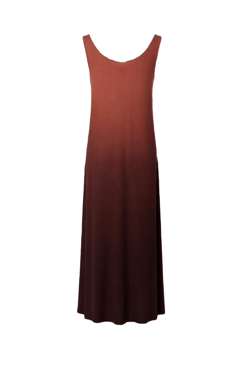 1990s Brown Synthetic Blend Maxi Dress - Back View
