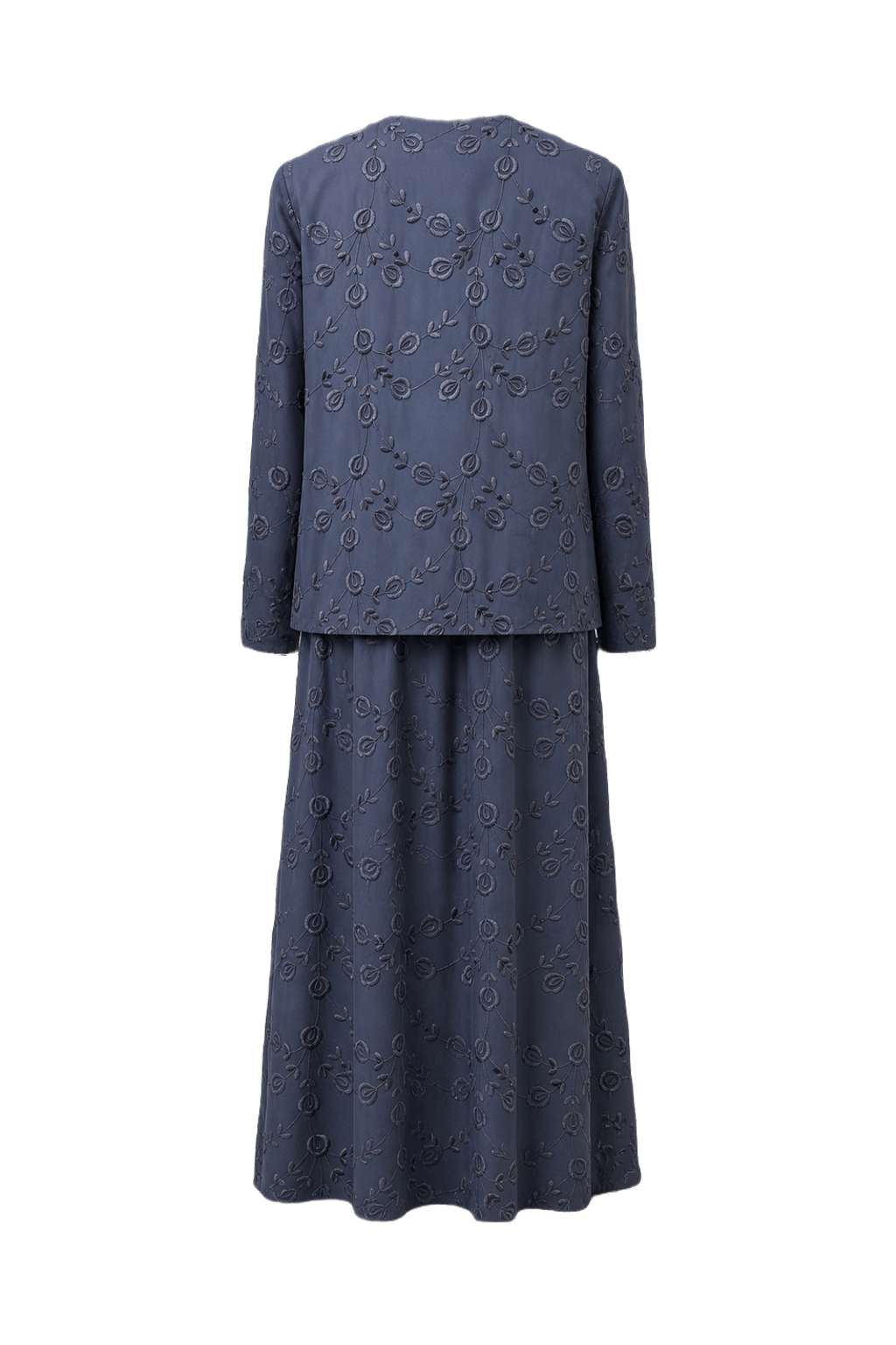 1990s Navy Blue Synthetic Blend Set - Back View