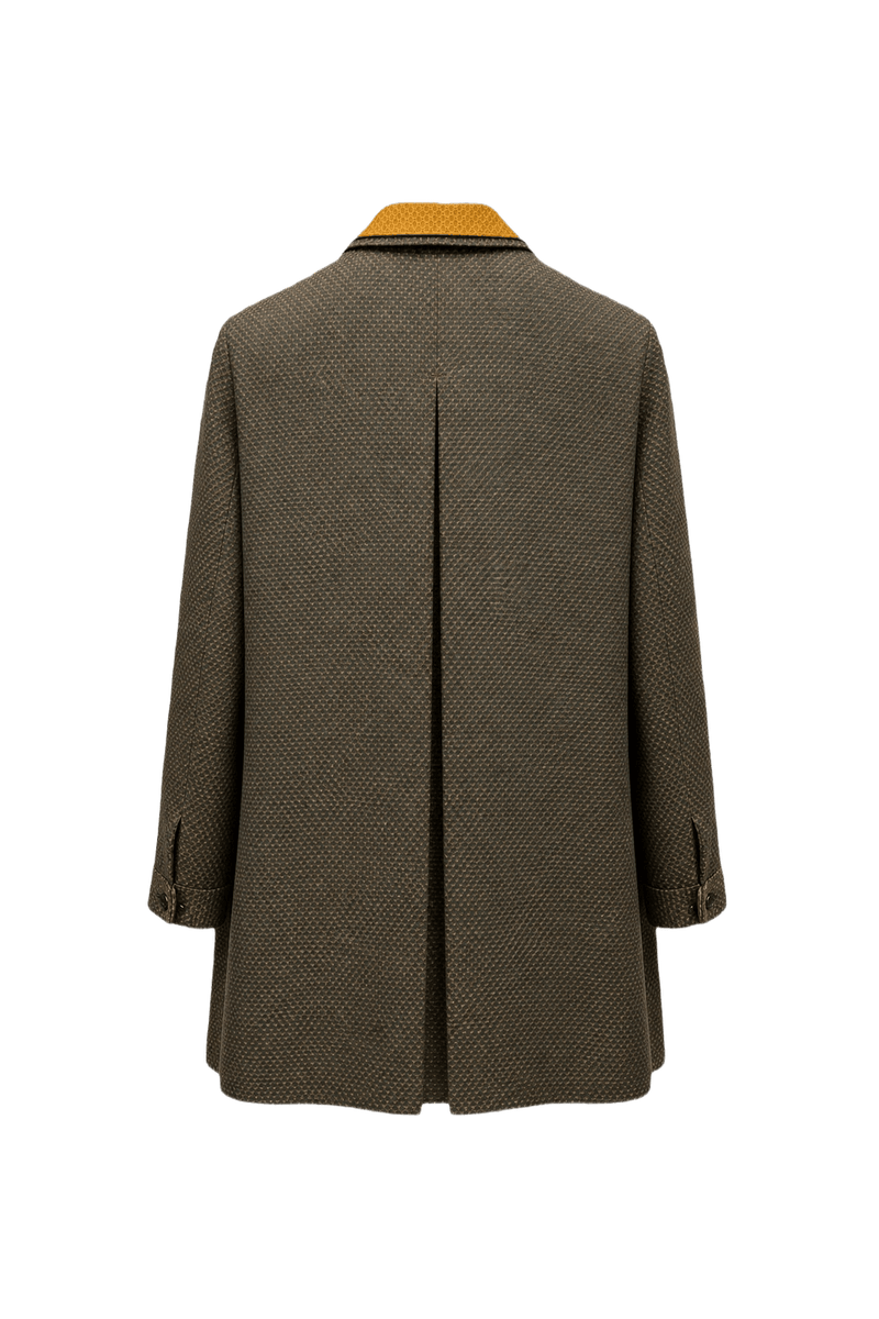 1990s Brown Silk Coat - Back View