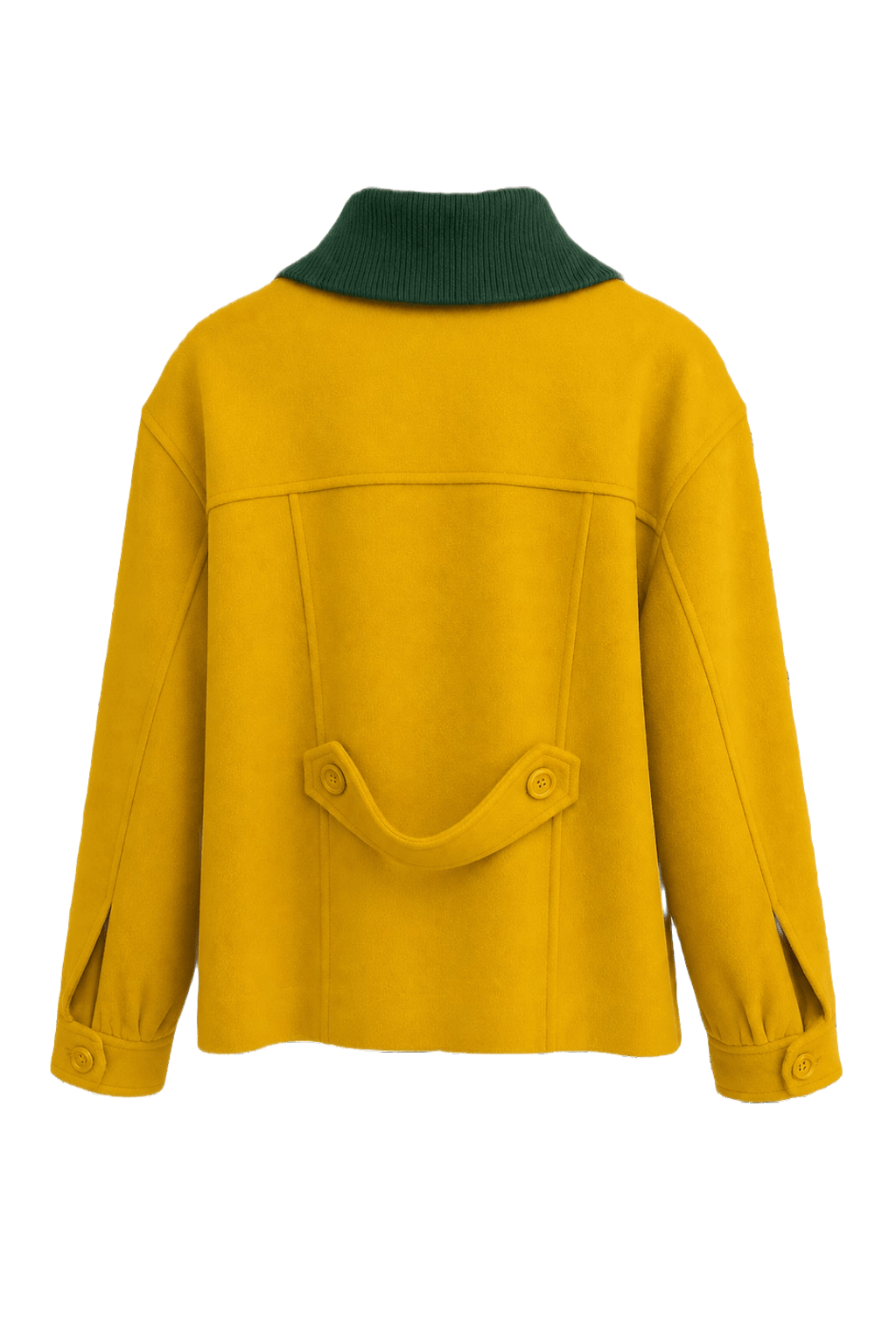 1980s Bright Yellow Wool Blend Jacket - Back View