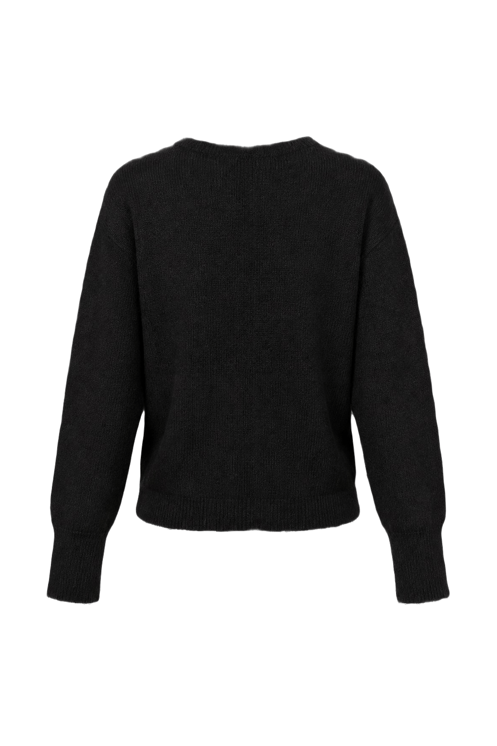 1980s Dark Charcoal Grey Wool Blend Cardigan - Back View