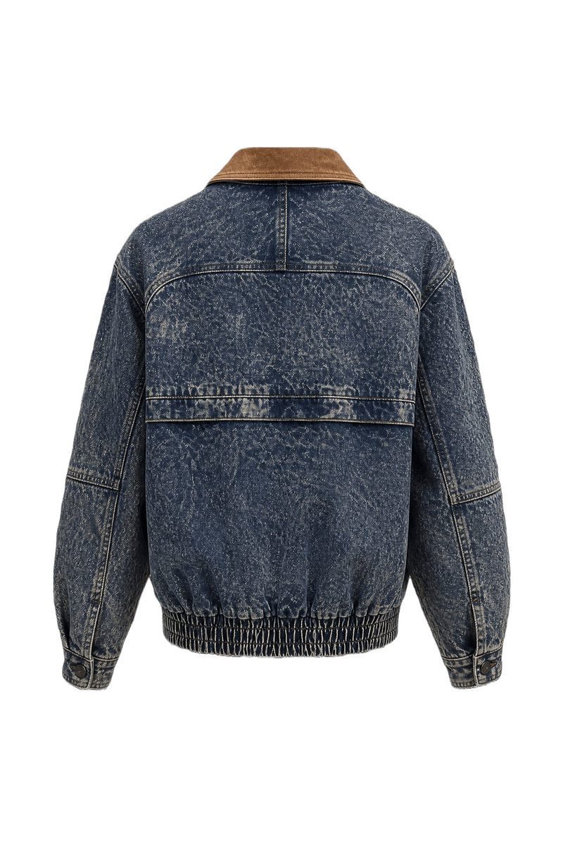 1990s Blue Denim Jacket - Back View