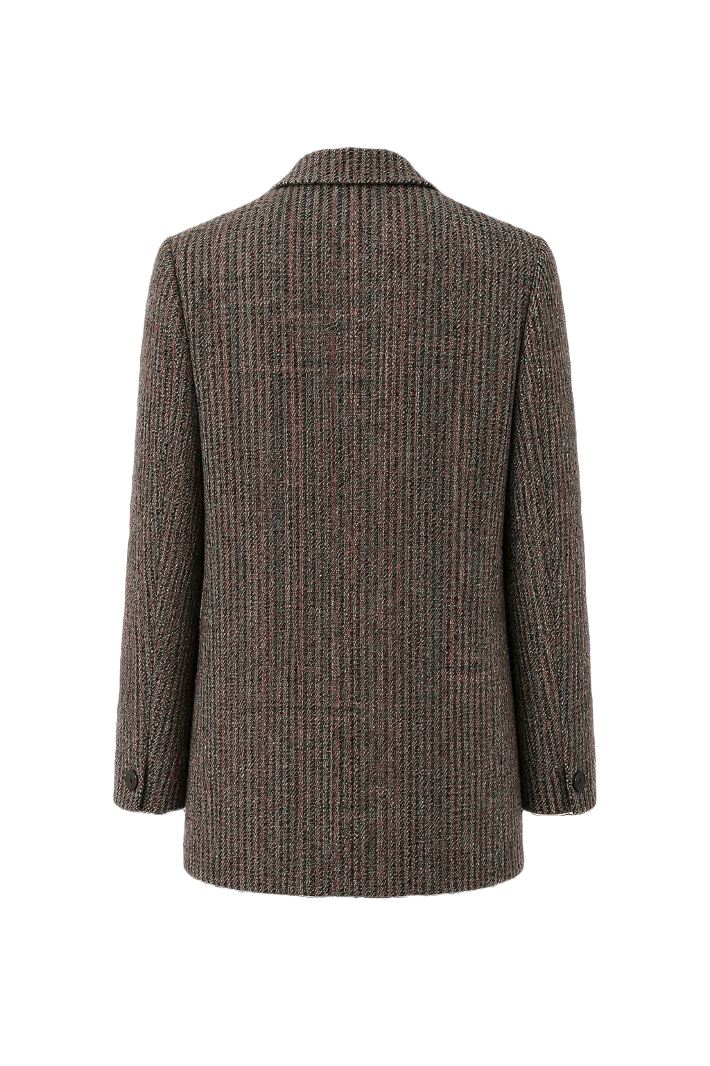 1980s Grey Wool Blend Blazer - Back View