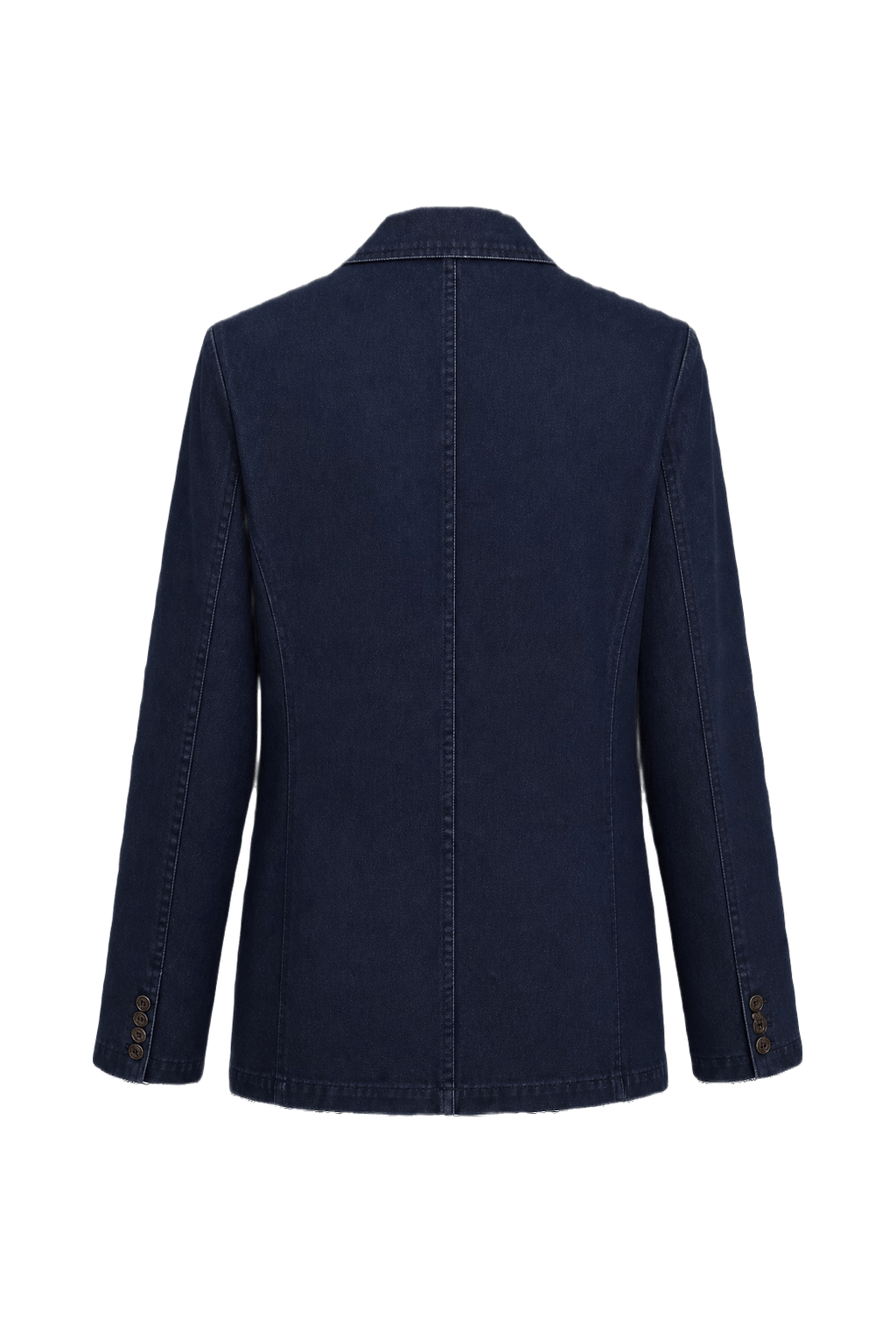 1990s Navy Blue Cotton Blazer - Back View