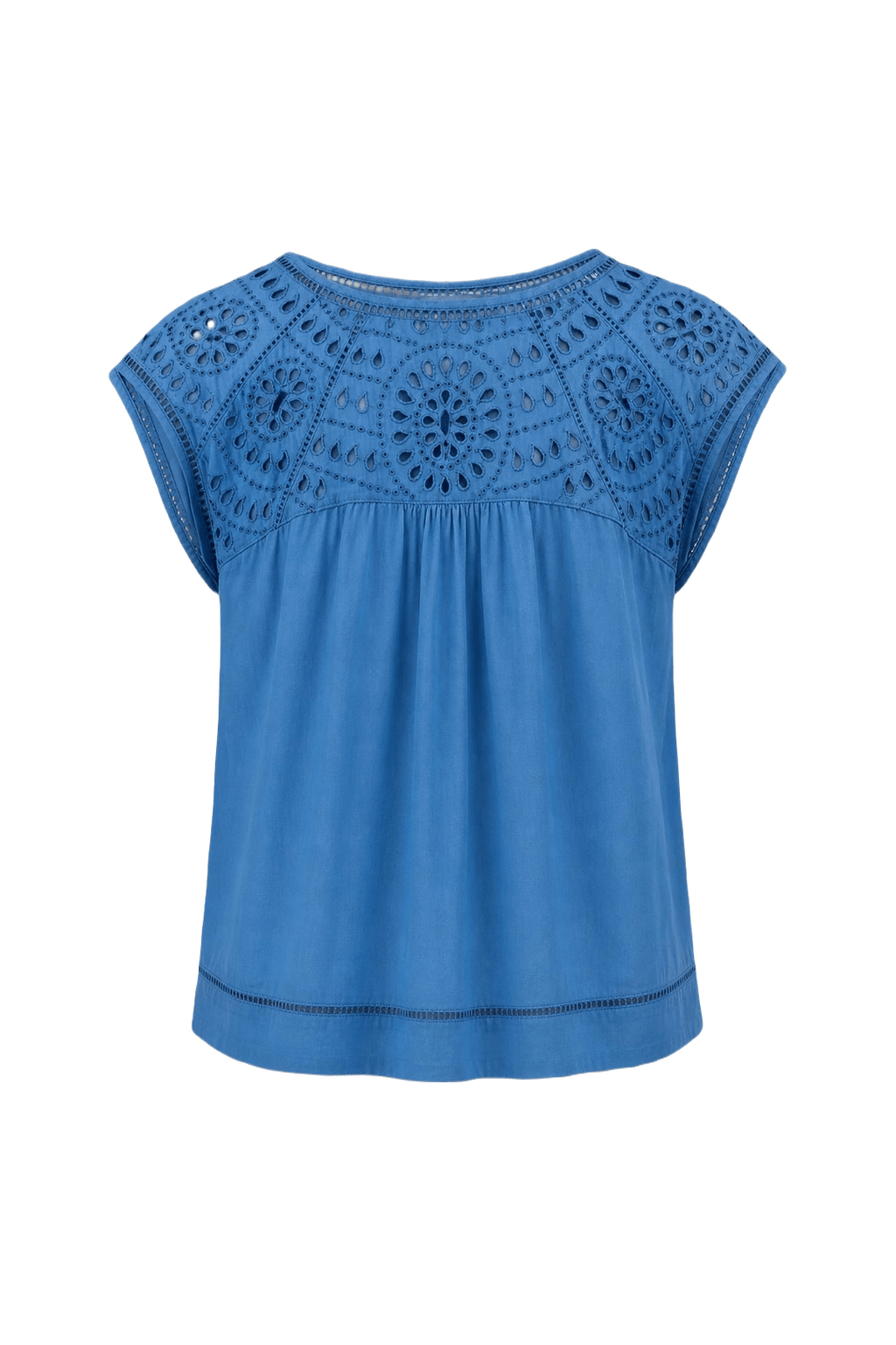 1970s Blue Cotton Blouse - Back View