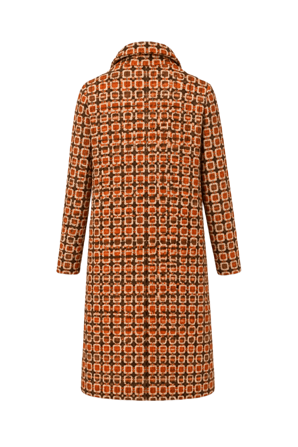 1960s Orange Wool Blend Coat - Back View