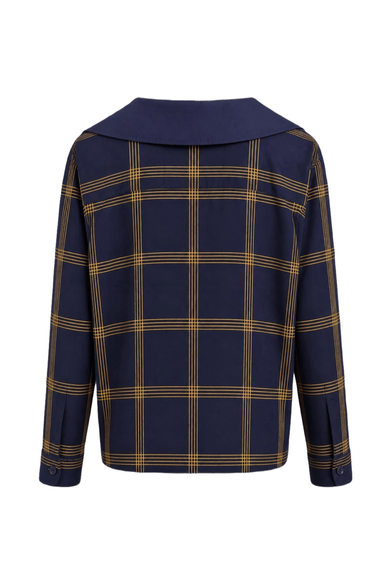 1970s Navy Blue Cotton Sweater - Back View