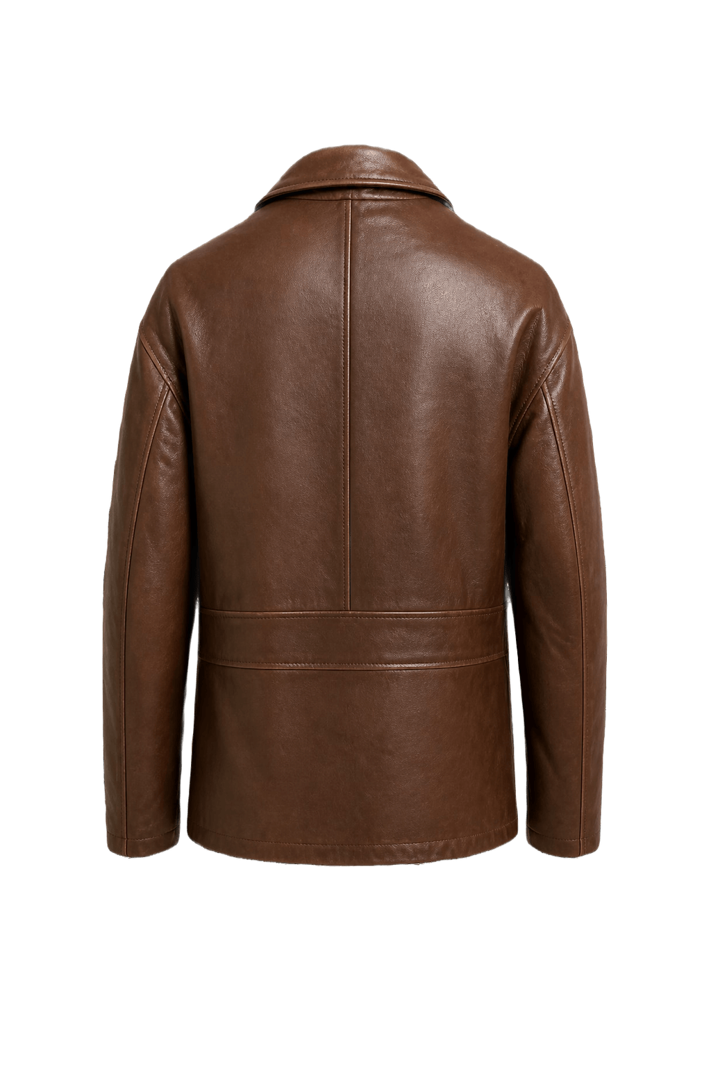 1990s Brown Leather Jacket - Back View