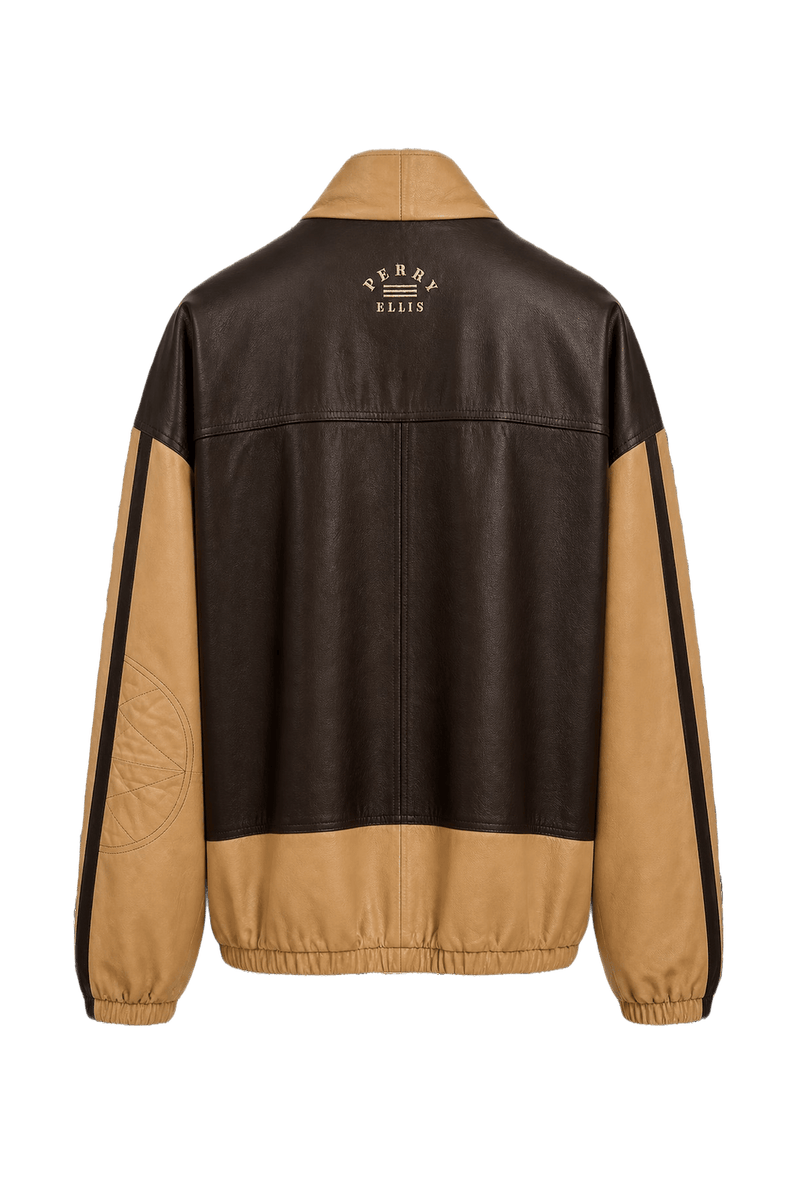1990s Brown Leather Jacket - Back View