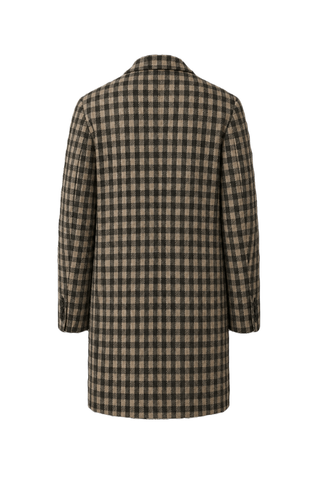 1970s Black and White Wool Blazer - Back View