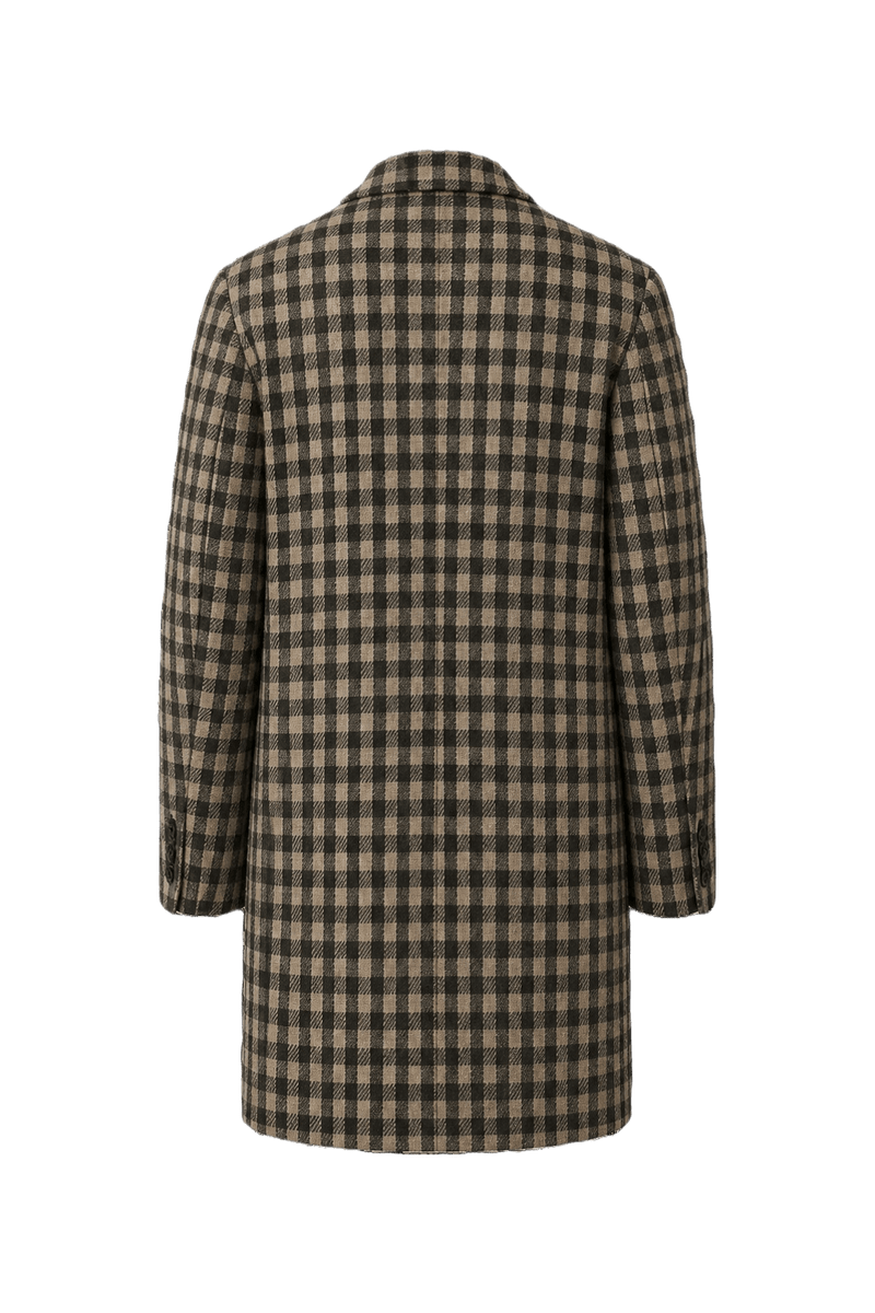 1970s Black and White Wool Blazer - Back View