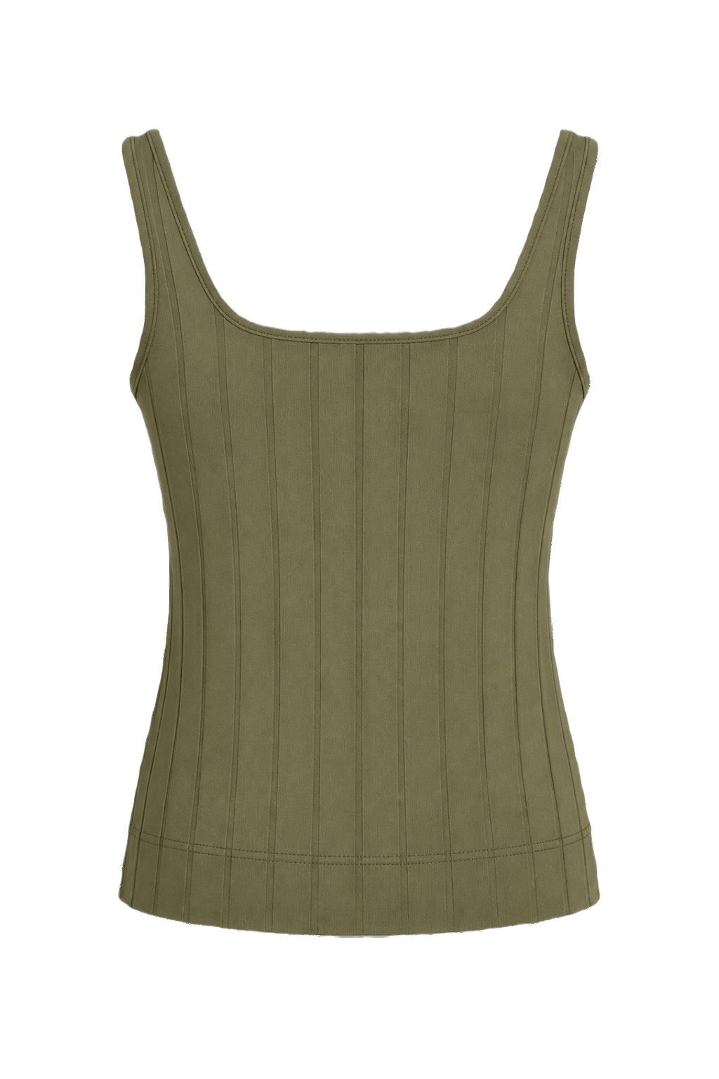 1990s Olive Green Cotton Tank Top - Back View