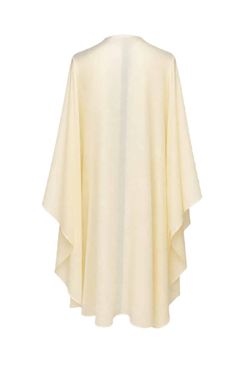 1990s Cream Polyester Cape - Back View