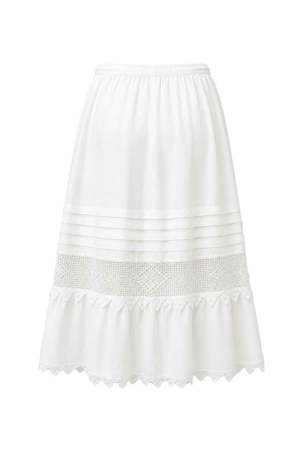 1950s Cream White Cotton Skirt - Back View