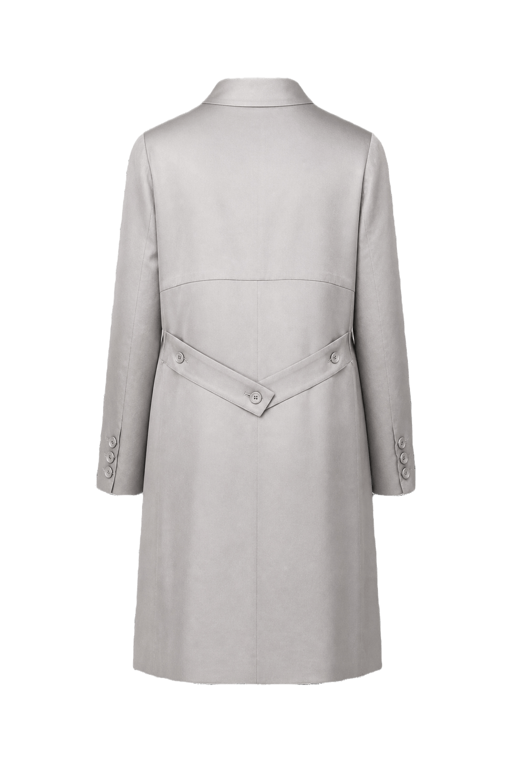 1960s Silver Synthetic Blend Coat - Back View