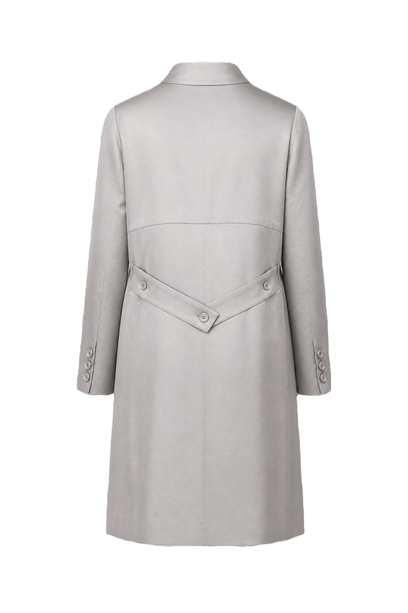 1960s Silver Synthetic Blend Coat - Back View